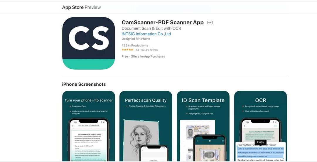 Zinner & Co. Recommends CamScanner- PDF Scanner App to Scan Documents